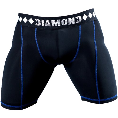 Diamond MMA Compression Shorts with Built-in Jock Strap Supporter with  Athletic Cup Pocket for Sports Medium Youth